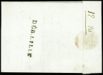 Lettre en port dû de Nantes pour Lille réexpédiée à Tourcoing avec au verso MP "DEB Lille", signé V.Pothion, ind 19. TB