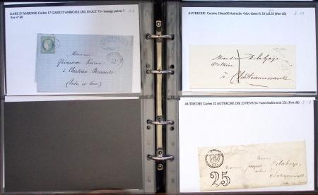 Album noir de 100 lettres classiques et marques postale d'Indre et Loire : Abilly (3) - Amboise (43) - Autreche (7) - Avoine (1) - Azay le Rideau (15)