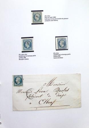 Ensemble de 106 lettres + 29 détachés dans un classeur de bureau vert : Présidence, Empire non dentelé, lauré + 29 détachés