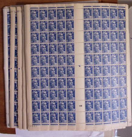 1944-1946, Stock de France en feuille entière/fragment