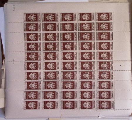 1944-1946, Stock de France en feuille entière/fragment