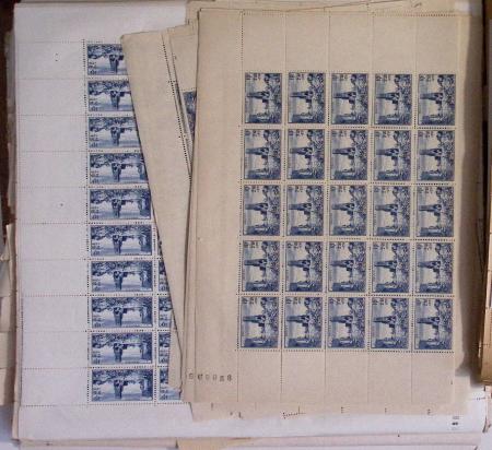 1944-1946, Stock de France en feuille entière/fragment