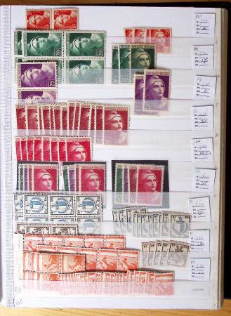1900-1959, en 5 albums, très important stock de timbres