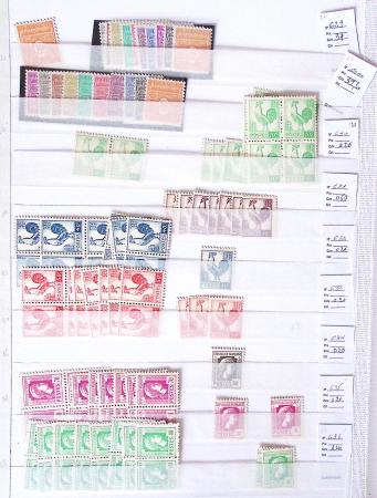 1900-1959, en 5 albums, très important stock de timbres
