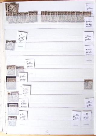 1900-1959, en 5 albums, très important stock de timbres