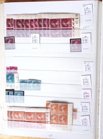 1900-1959, en 5 albums, très important stock de timbres
