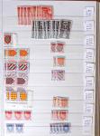 1900-1959, en 5 albums, très important stock de timbres