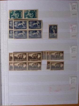 1900-1959, en 5 albums, très important stock de timbres