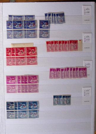 1900-1959, en 5 albums, très important stock de timbres