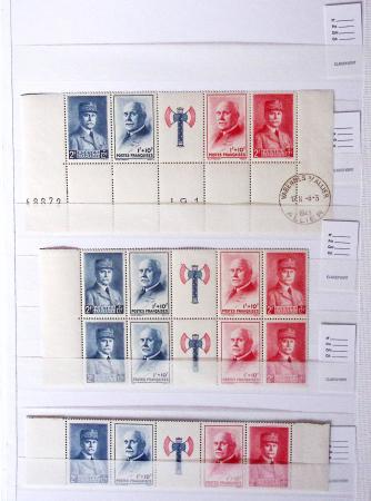 1900-1959, en 5 albums, très important stock de timbres