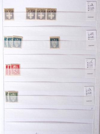 1900-1959, en 5 albums, très important stock de timbres