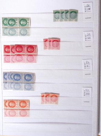 1900-1959, en 5 albums, très important stock de timbres
