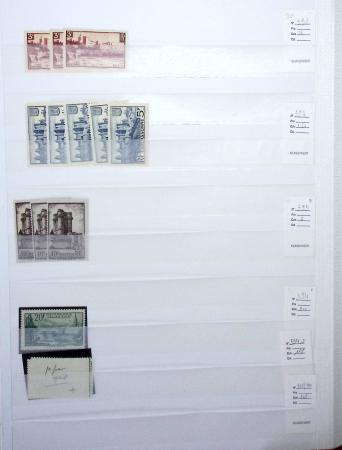 1900-1959, en 5 albums, très important stock de timbres