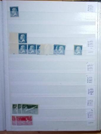 1900-1959, en 5 albums, très important stock de timbres