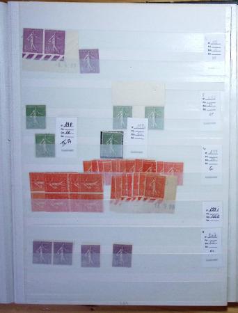 1900-1959, en 5 albums, très important stock de timbres