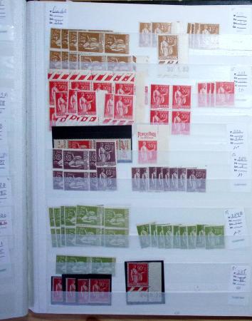 1900-1959, en 5 albums, très important stock de timbres
