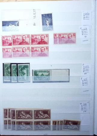 1900-1959, en 5 albums, très important stock de timbres
