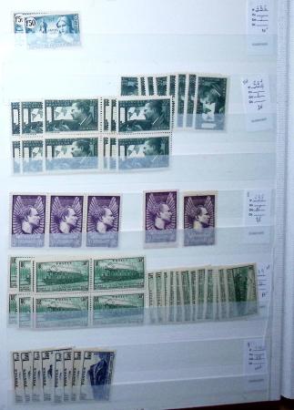 1900-1959, en 5 albums, très important stock de timbres