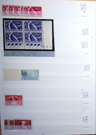 1900-1959, en 5 albums, très important stock de timbres