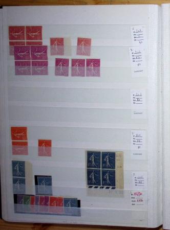1900-1959, en 5 albums, très important stock de timbres