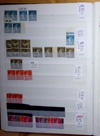 1900-1959, en 5 albums, très important stock de timbres