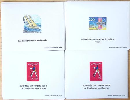 1993-1995, Exceptionnel stock de bloc-feuillets gommés,