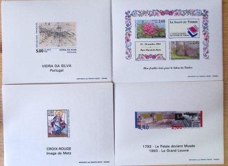 1993-1995, Exceptionnel stock de bloc-feuillets gommés,