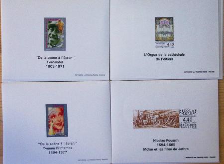 1993-1995, Exceptionnel stock de bloc-feuillets gommés,