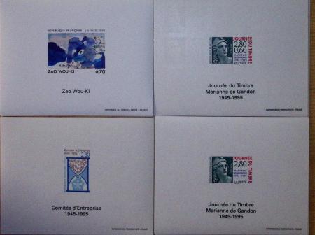 1993-1995, Exceptionnel stock de bloc-feuillets gommés,