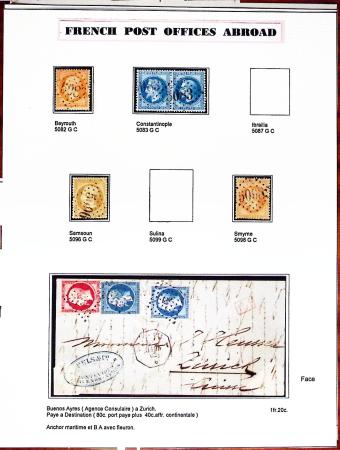1853-1874, Collection de timbres détachés ou sur lettres