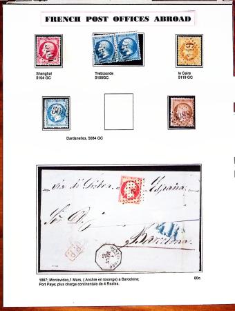 1853-1874, Collection de timbres détachés ou sur lettres
