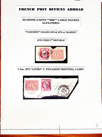 1853-1874, Collection de timbres détachés ou sur lettres