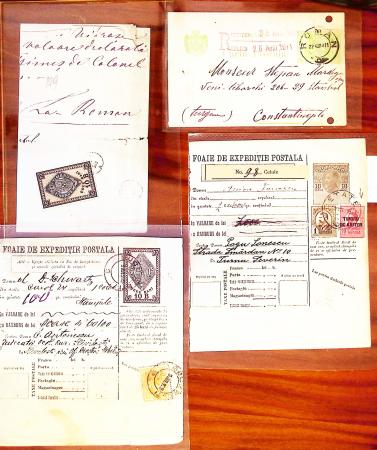 1879-1950, une boite de lettres de ROUMANIE, dont mandats,