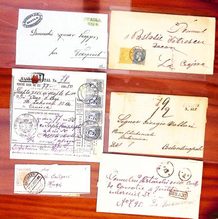 1879-1950, une boite de lettres de ROUMANIE, dont mandats,