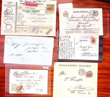 1879-1950, une boite de lettres de ROUMANIE, dont mandats,