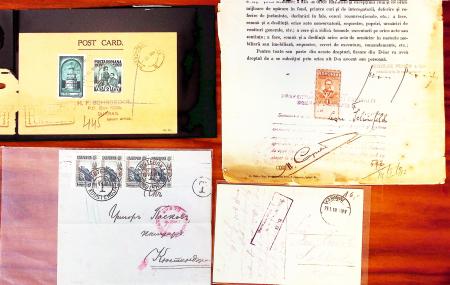 1879-1950, une boite de lettres de ROUMANIE, dont mandats,
