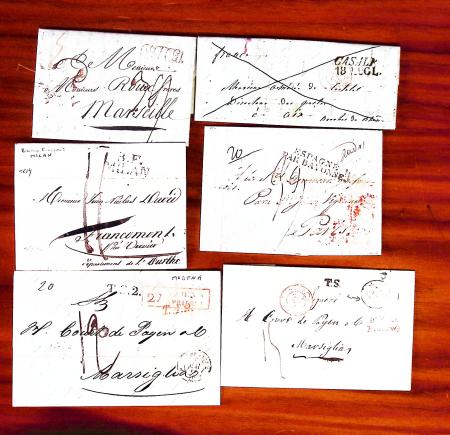 1770-1851, Lot de lettres d'entrée et de marque de