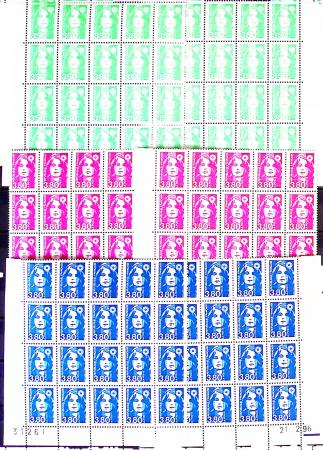 1952-1992, Lot de France neuf pour faciale, en quantité