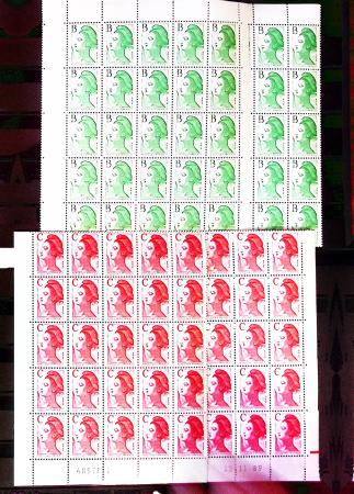 1952-1992, Lot de France neuf pour faciale, en quantité