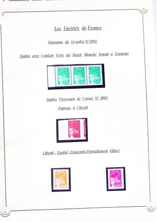 1920-2005 Collection de timbres avec variétés de couleurs,