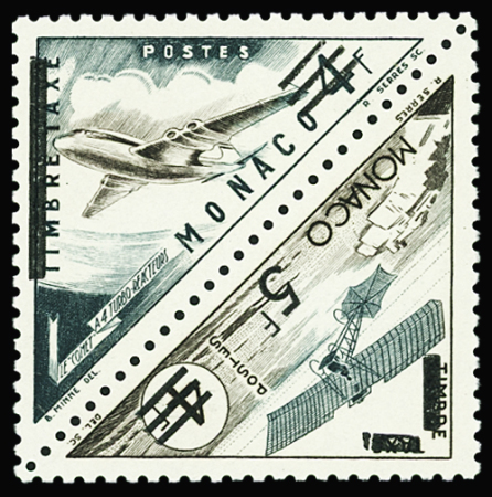 N°457/458c 5f sur 4f bistre et olive variété sans surcharge