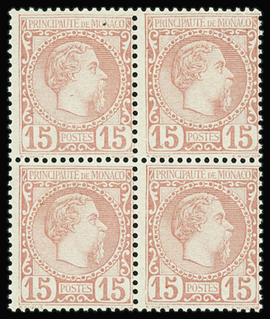 N°5 15c rose en bloc de 4, neuf  **, TB