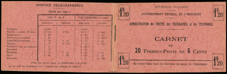 Lot de 5 CARNETS d'INDOCHINE : N°131b, 132a (x3), plus