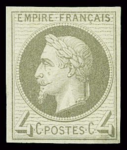 N°27Be 4c gris, impression fine de Rothschild, neuf