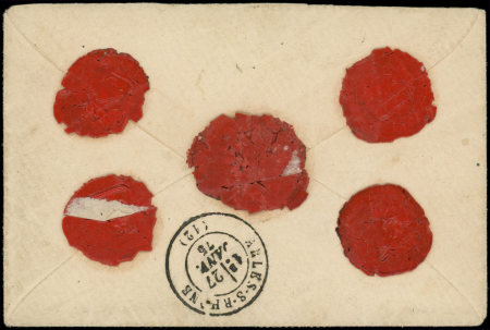 N°38, 55 et 57 obl. GC 6325 s. Env. CHARGE, collecteur MARSEILLE au recto 26/1/75, TRICOLORE TB