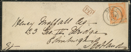N°23 obl. càd T15 MENTON 22/1/65 s. Env., arr. EDINBURGH 25/1, Superbe