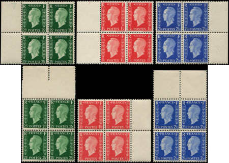 N°701A/701F Dulac, la série NON EMISE en BLOCS de 4 bdf, neuf **, TB