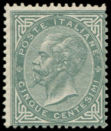 N°14 5c gris-vert, nsg, TB
