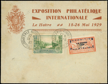 N°257A et vignette verte obl. càd de l'Expo 18/5/29 s. Env. officielle, TB