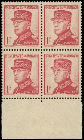 N°163a 1f rose, BLOC de 4 bdf, neuf **, TB. Signé Calves